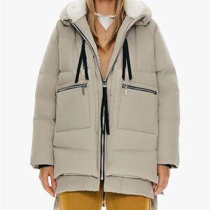 Women's Beige Puffer Jacket